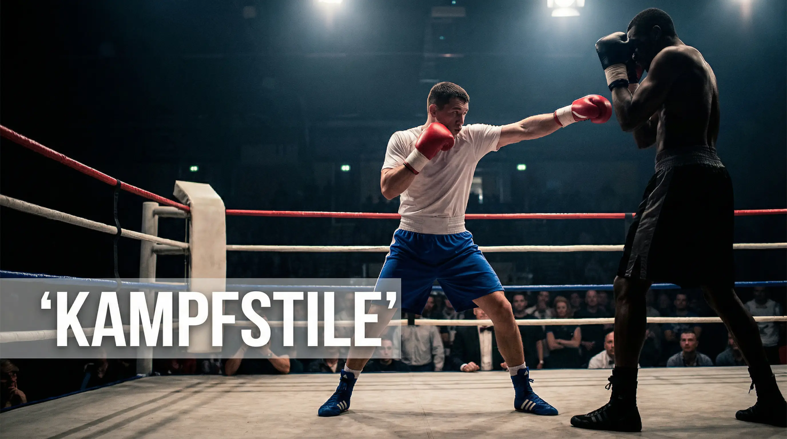 Technischer Boxer hält Distanz mit gestrecktem Jab im Ring