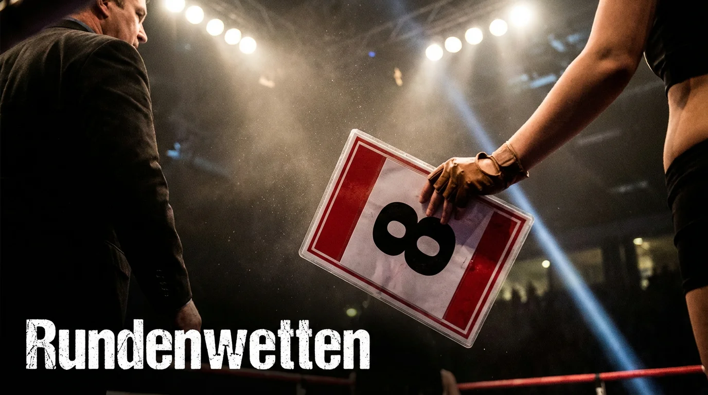 Boxring mit Rundentafel und Zeitnehmer bei einem Profikampf