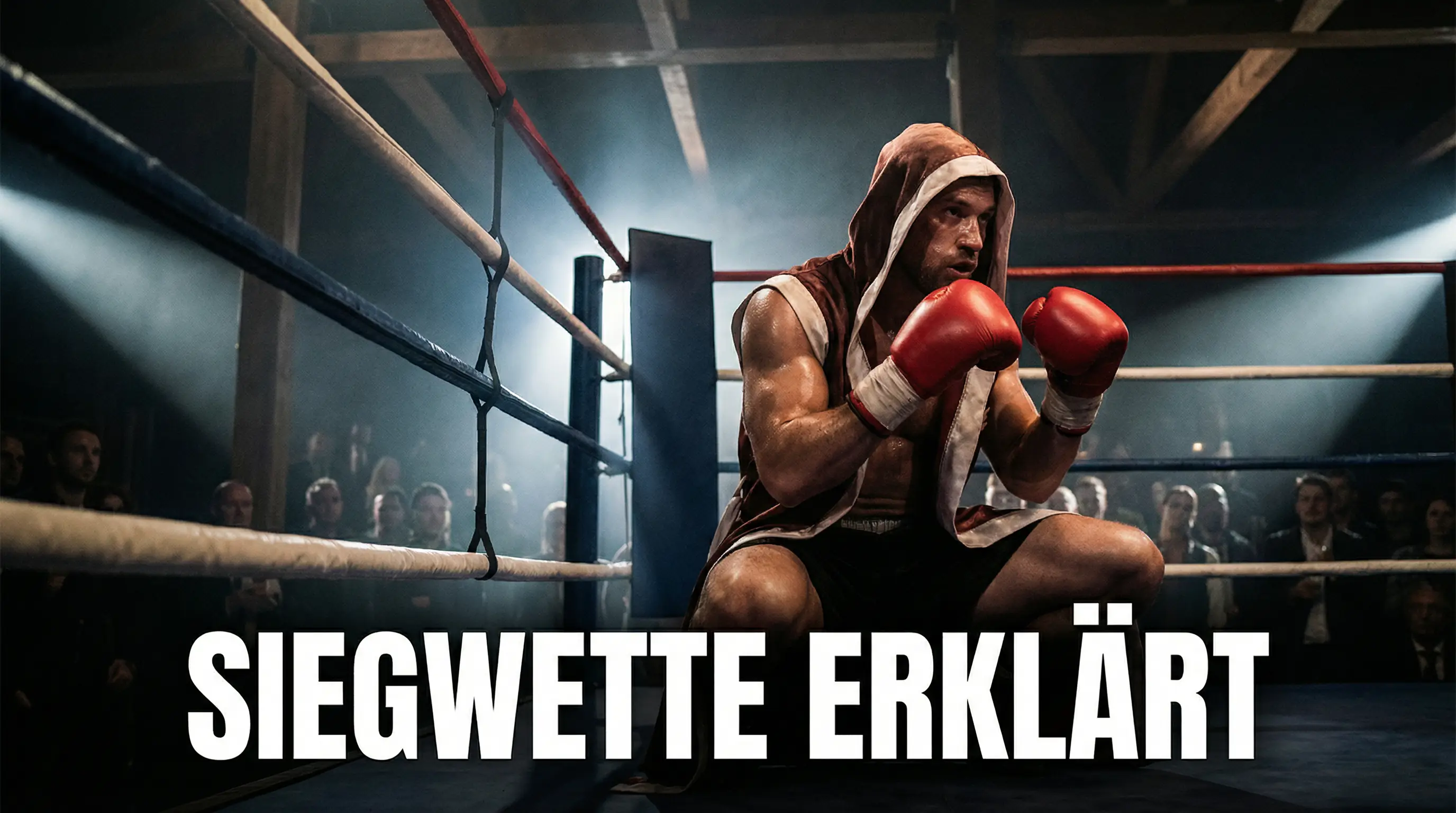Boxer im Ring bei einem Profikampf unter Scheinwerferlicht