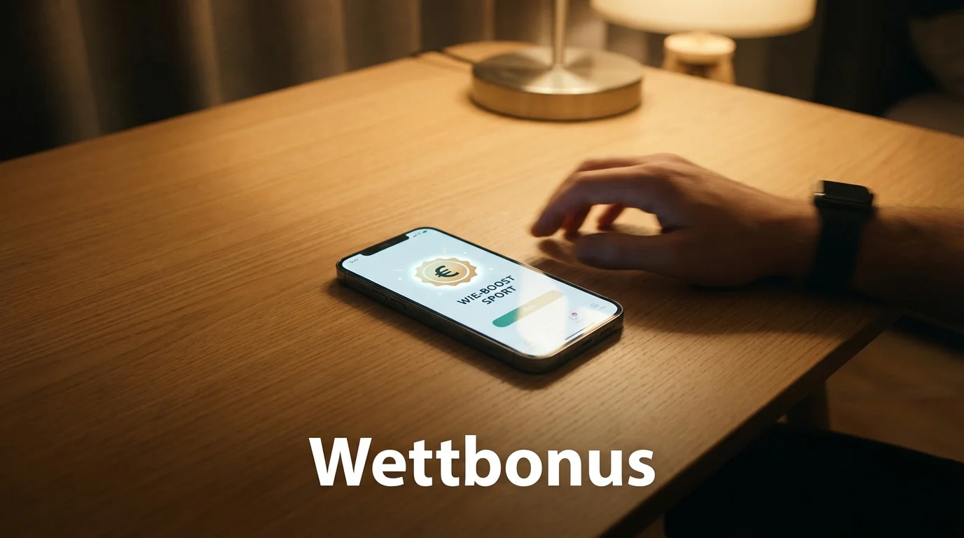 Smartphone zeigt ein Wettangebot mit Bonus-Symbol auf dem Display